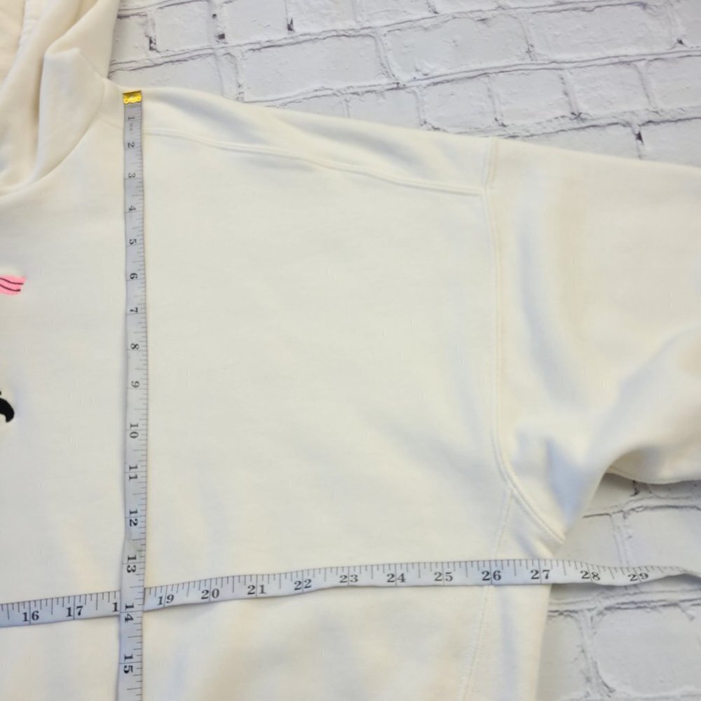 ✅ Adidas Woman’s Ivory Embroidered Logo French Terry Hoodie XL - Picture 3 of 12